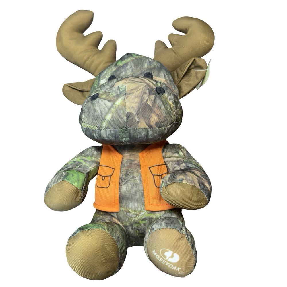 Mossy Oak Camo Moose‎ Plush Stuffed Animal Orange Hunting Vest Toy 2020